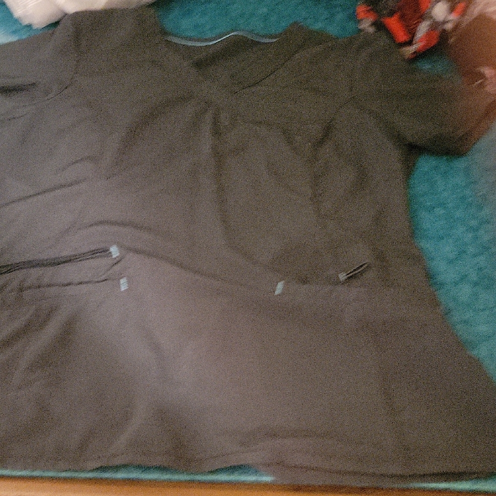 Dark Gray Scrub Top with Pockets